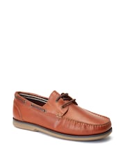 Base London Brown Stern Boat Shoes - Image 3 of 5