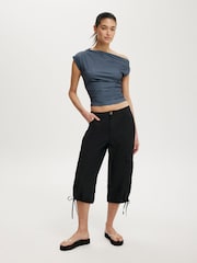 Cotton On Blue Georgie Off Shoulder Short Sleeve Top - Image 1 of 4