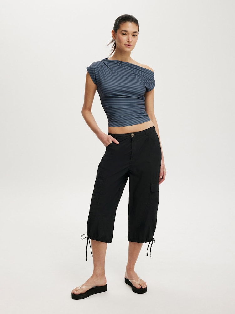 Cotton On Blue Georgie Off Shoulder Short Sleeve Top - Image 1 of 4