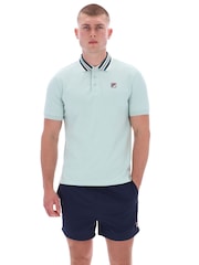 Fila Green Achillethree Button Heritage Tape Basic Polo Shirt - Image 1 of 6
