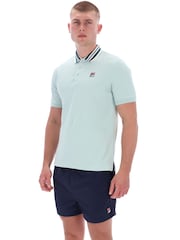 Fila Green Achillethree Button Heritage Tape Basic Polo Shirt - Image 4 of 6