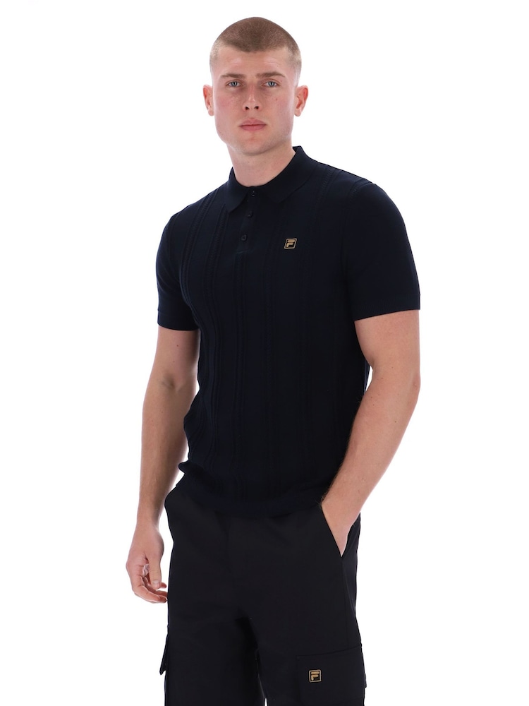Fila Barnsknitted Polo Shirt With Cable Pattern - Image 2 of 6