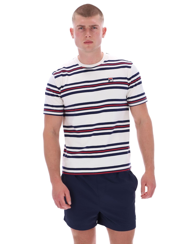 Fila Cream Cesareyarn Dye Stripe T-Shirt - Image 1 of 6