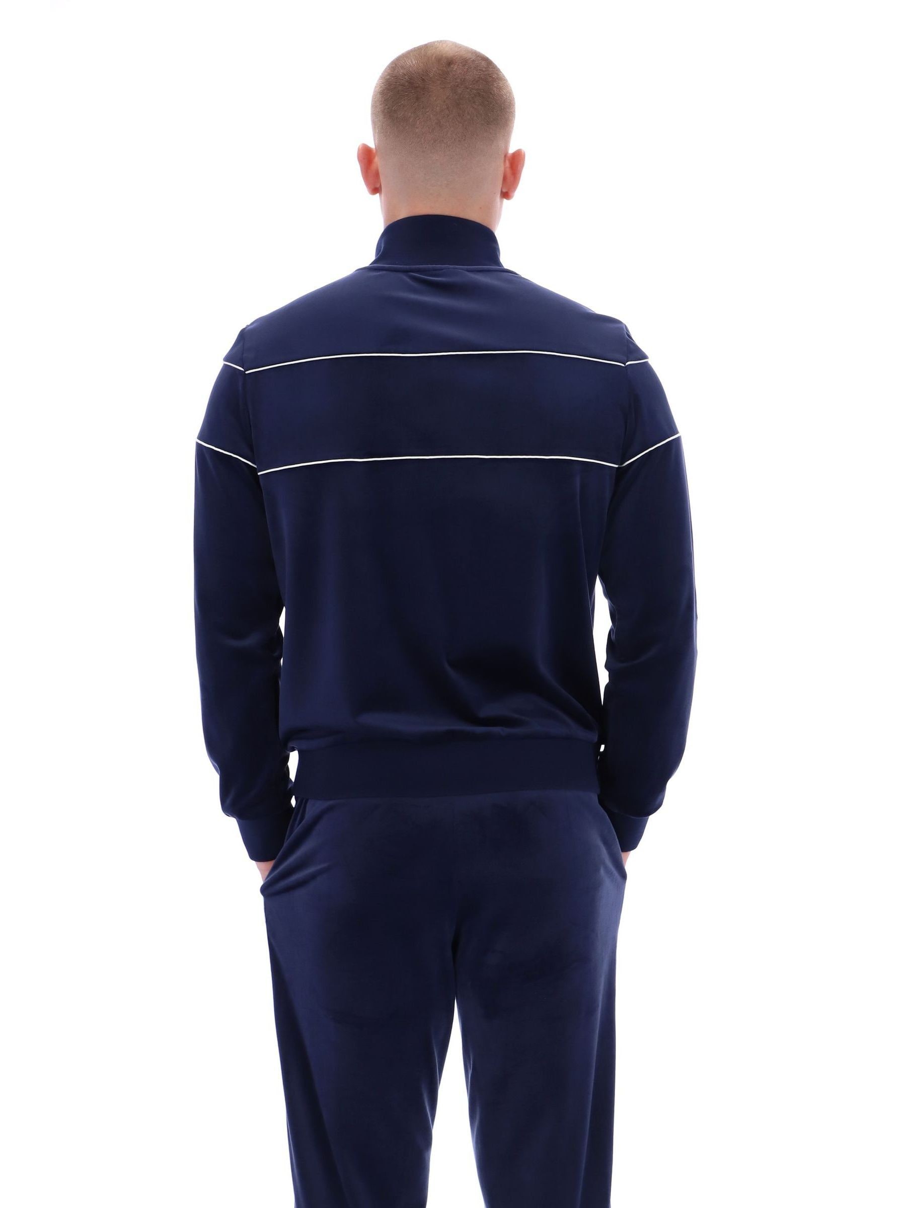 Buy Fila Blue Vittorio Velour Truck Top Jacket With Piping from