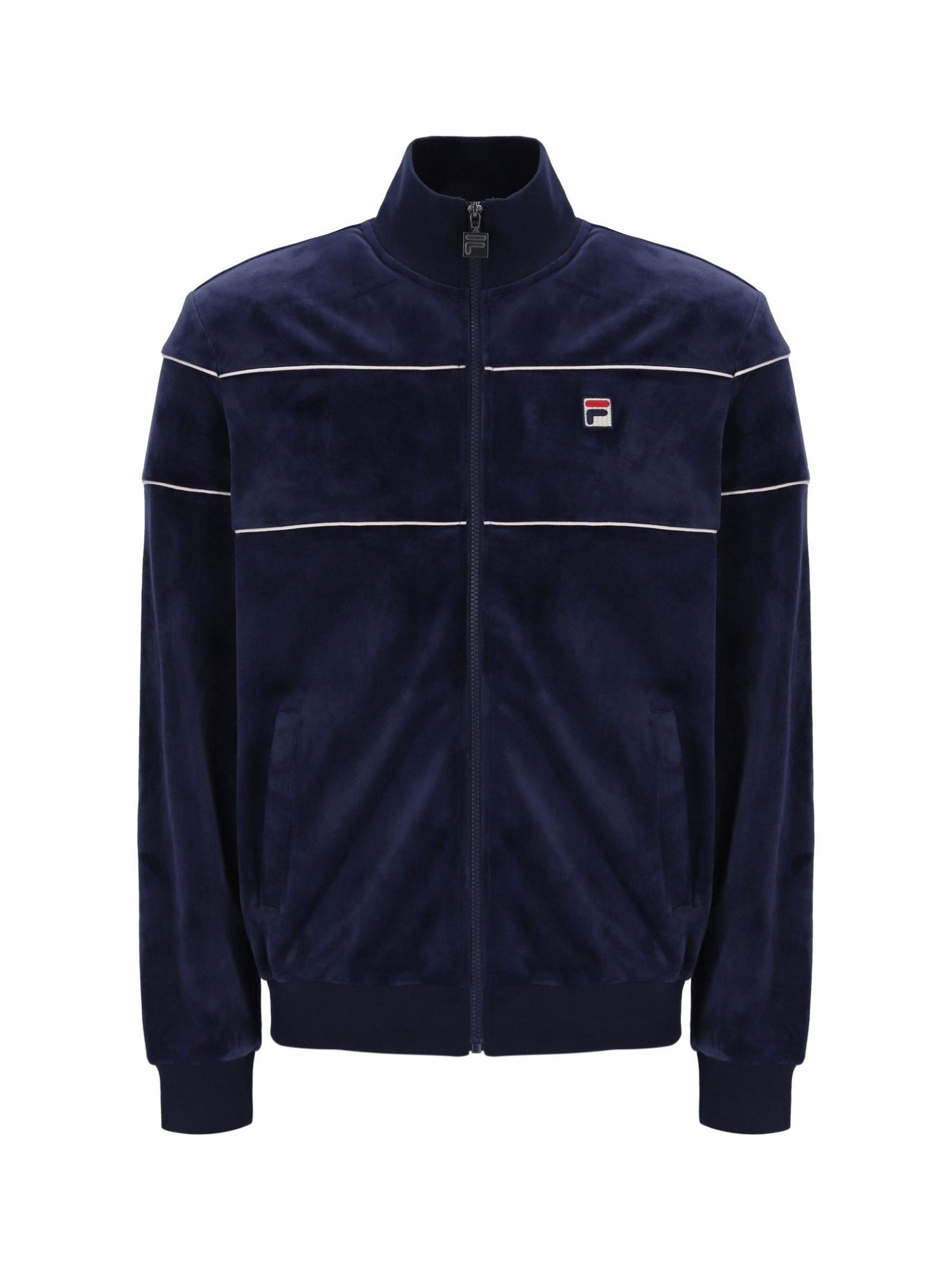 Buy Fila Blue Vittorio Velour Truck Top Jacket With Piping from
