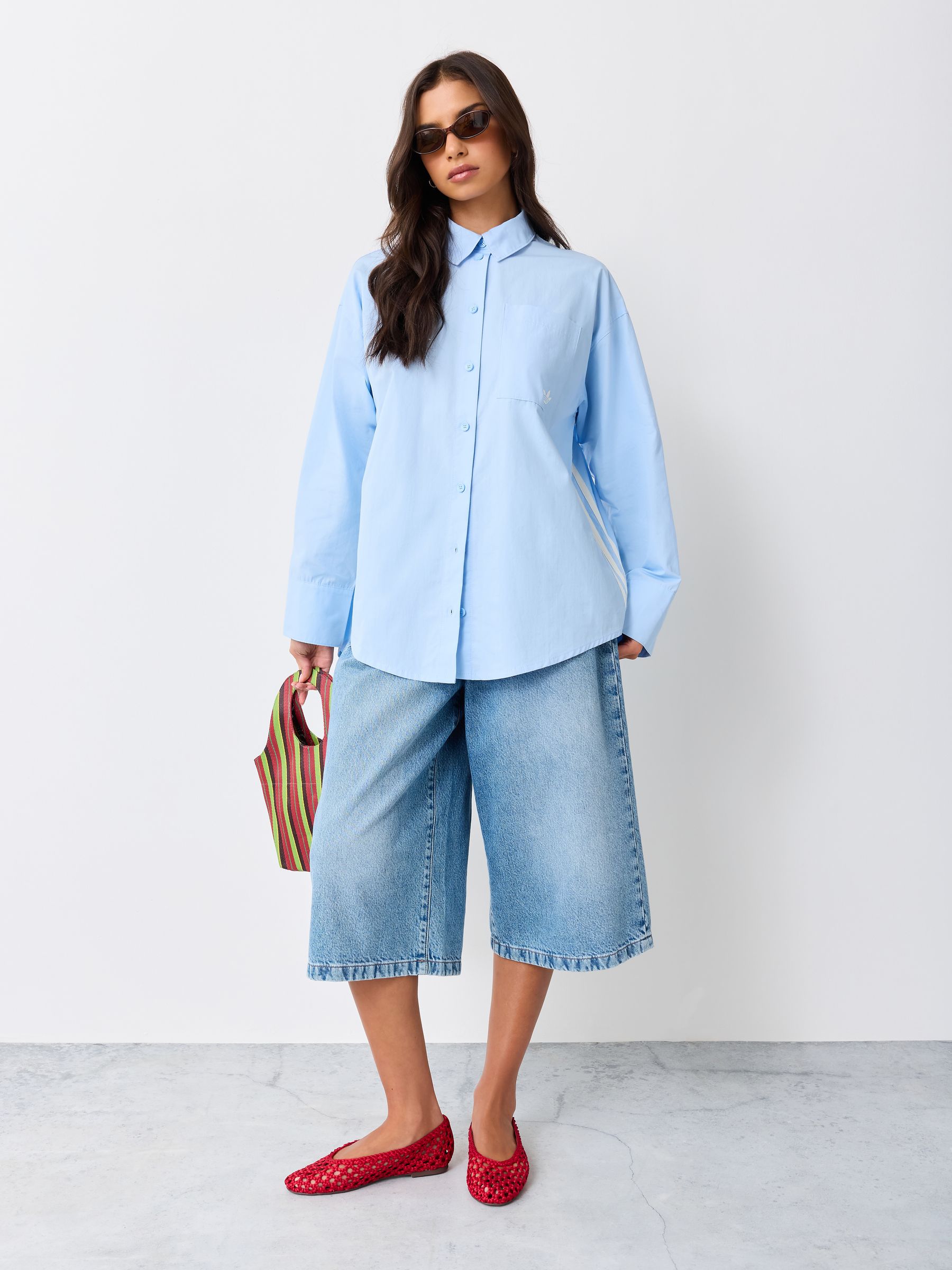 Buy adidas Originals Light Blue 3 Stripe Shirt from Next USA