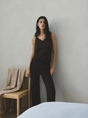 Chocolate Brown Thermal Base Layer Lace Trim Vest - Image 2 of 7