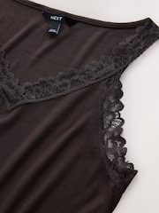 Chocolate Brown Thermal Base Layer Lace Trim Vest - Image 7 of 7