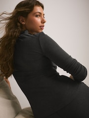 Charcoal Grey Turtle Neck Thermal Base Layer Long Sleeve Top - Image 3 of 7