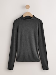 Charcoal Grey Turtle Neck Thermal Base Layer Long Sleeve Top - Image 5 of 7