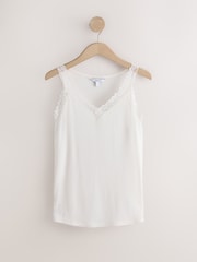 Ecru Thermal Base Layer Lace Trim Vest - Image 4 of 6