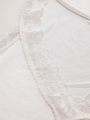 Ecru Thermal Base Layer Lace Trim Vest - Image 5 of 6