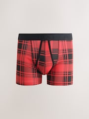 Red/Yellow/Green Check A-Front Cotton Rich Boxers 5 Pack - Image 2 of 9