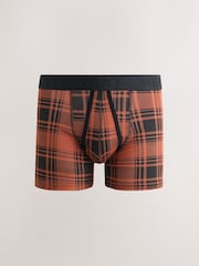 Red/Yellow/Green Check A-Front Cotton Rich Boxers 5 Pack - Image 3 of 9