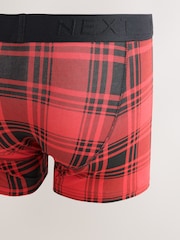 Red/Yellow/Green Check A-Front Cotton Rich Boxers 5 Pack - Image 7 of 9
