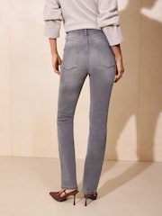 Friends Like These Grey Petite Full Length Stovepipe Straight Leg Denim Jeans - Image 5 of 5