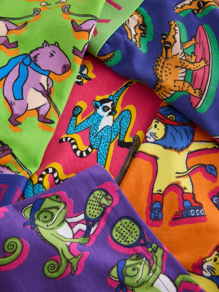 Bright Animals 5 Pack Hipster Cotton Rich Boxers - Image 9 of 9