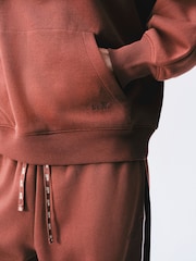 self. Rust Brown Half Zip Sweatshirt - Image 3 of 8