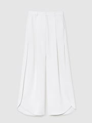 Reiss White Deena Petite Side-Split Wide-Leg Trousers - Image 2 of 8