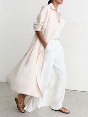 Reiss White Deena Petite Side-Split Wide-Leg Trousers - Image 5 of 8