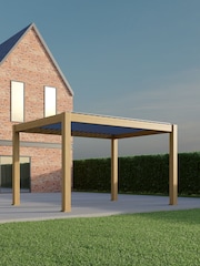 CELTIC LEISURE Wood Effect Natural Saturn Aluminium Frame Pergola - Image 2 of 7