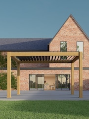 CELTIC LEISURE Wood Effect Natural Saturn Aluminium Frame Pergola - Image 3 of 7