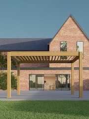 CELTIC LEISURE Wood Effect Natural Saturn Aluminium Frame Pergola - Image 4 of 7