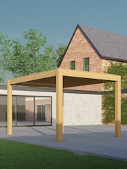 CELTIC LEISURE Wood Effect Natural Saturn Aluminium Frame Pergola - Image 5 of 7