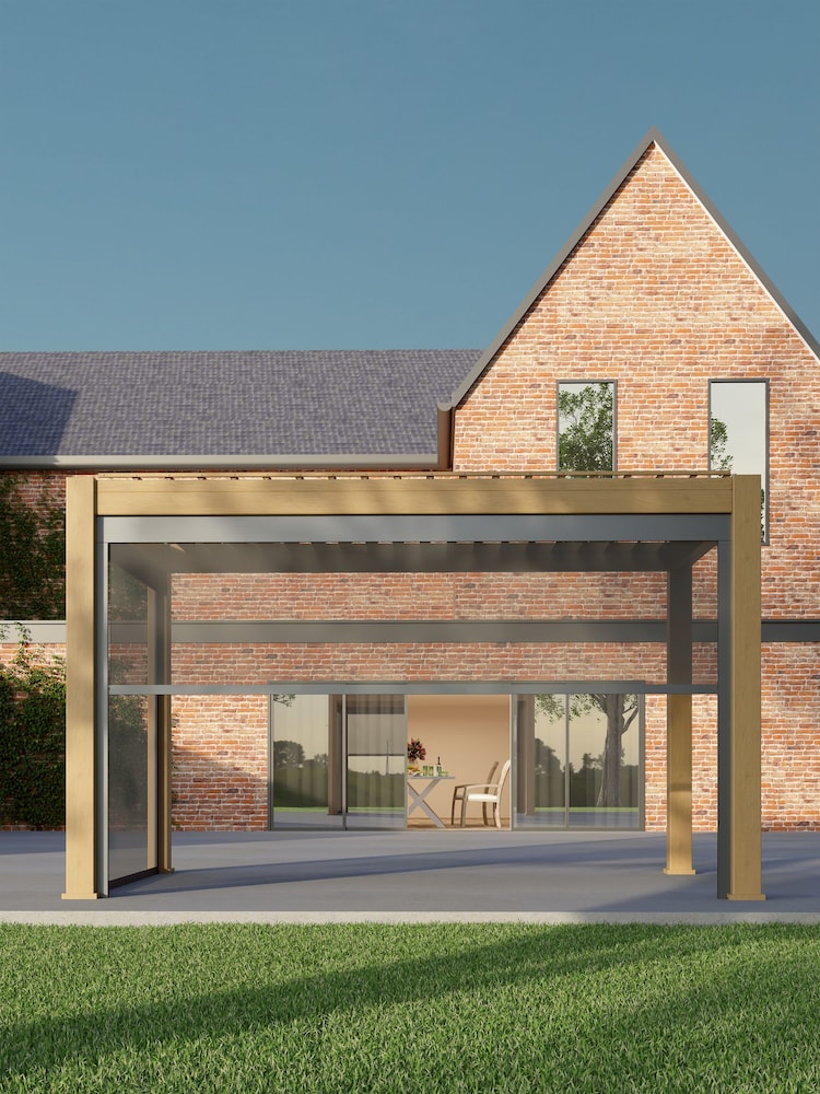 CELTIC LEISURE Wood Effect Natural Saturn Aluminium Frame & accessories Pergola - Image 5 of 5 CELTIC LEISURE Wood Effect Natural Saturn Aluminium Frame & accessories Pergola - Image 5 of 5