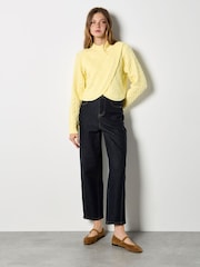 Apricot Yellow Cable Knit Wrap Jumper - Image 3 of 4