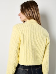Apricot Yellow Cable Knit Wrap Jumper - Image 4 of 4