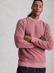 White Stuff Pink Sidmouth Crew Neck Sweat Top - Image 2 of 7