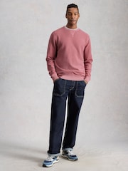 White Stuff Pink Sidmouth Crew Neck Sweat Top - Image 3 of 7