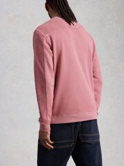 White Stuff Pink Sidmouth Crew Neck Sweat Top - Image 4 of 7
