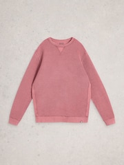 White Stuff Pink Sidmouth Crew Neck Sweat Top - Image 6 of 7