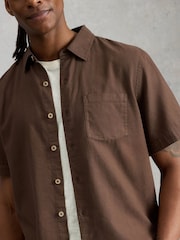White Stuff Brown Ely Linen Short Sleeve Shirt - Image 2 of 6