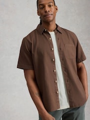 White Stuff Brown Ely Linen Short Sleeve Shirt - Image 3 of 6