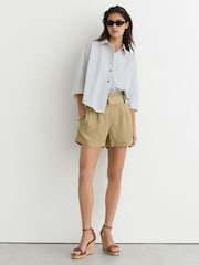 Reiss Natural Hazel Leather Zebra-Wedge Sandals - Image 1 of 7
