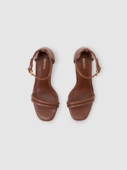 Reiss Natural Hazel Leather Zebra-Wedge Sandals - Image 5 of 7