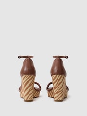 Reiss Natural Hazel Leather Zebra-Wedge Sandals - Image 6 of 7