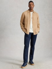 White Stuff Yellow Keswick Long Sleeve Linen Shirt - Image 2 of 6