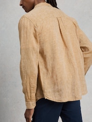White Stuff Yellow Keswick Long Sleeve Linen Shirt - Image 3 of 6
