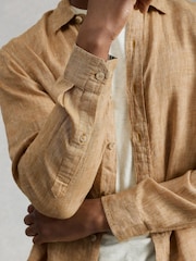 White Stuff Yellow Keswick Long Sleeve Linen Shirt - Image 4 of 6