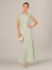 Adrianna Papell Green Studio Beaded Flutter Blouson Dress - Image 2 of 6