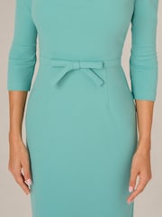 Adrianna Papell Green Drape Neck Sheath Dress - Image 5 of 6