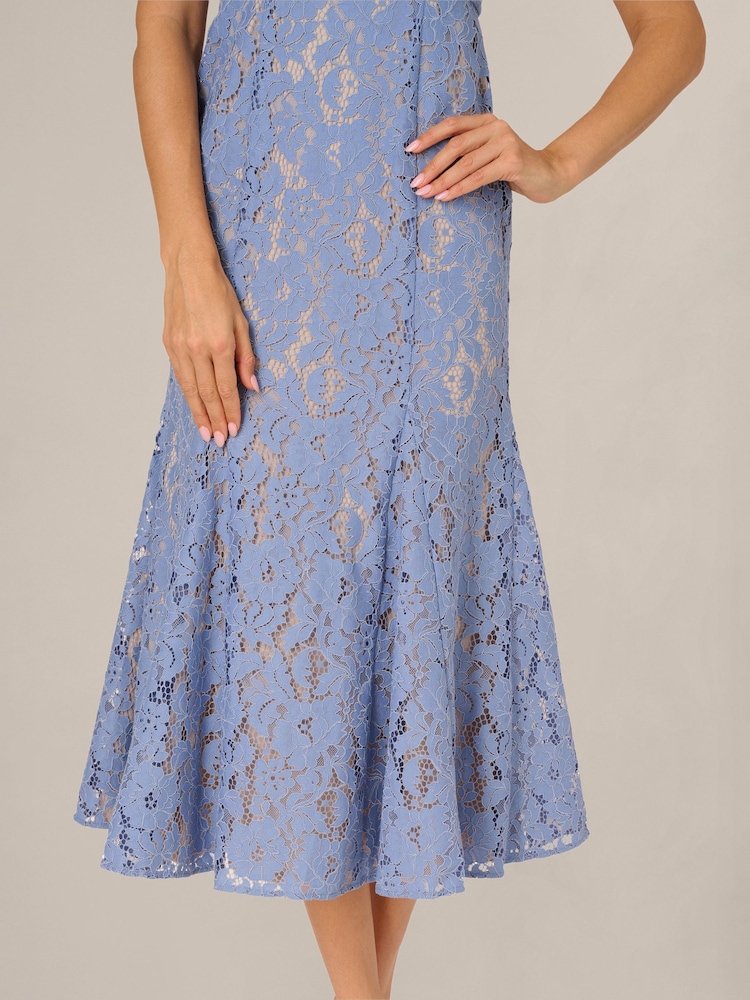 adrianna papell blue lace dress Buy Adrianna Papell Blue Ankle Length Lace Dress from Next USA