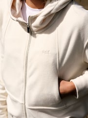 self. Ecru Full Zip Microfleece Hoodie - Image 3 of 8