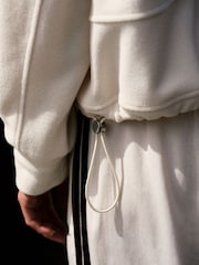 self. Ecru Full Zip Microfleece Hoodie - Image 5 of 8