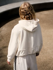 self. Ecru Full Zip Microfleece Hoodie - Image 6 of 8