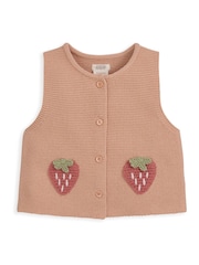 Mamas & Papas Blue Knitted Strawberry Top & Trouser Set - Image 2 of 3